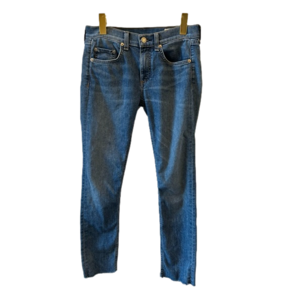 Rag & Bone Modele Med Wash Size 25 Jeans Ankle Skinny Raw Cuffs